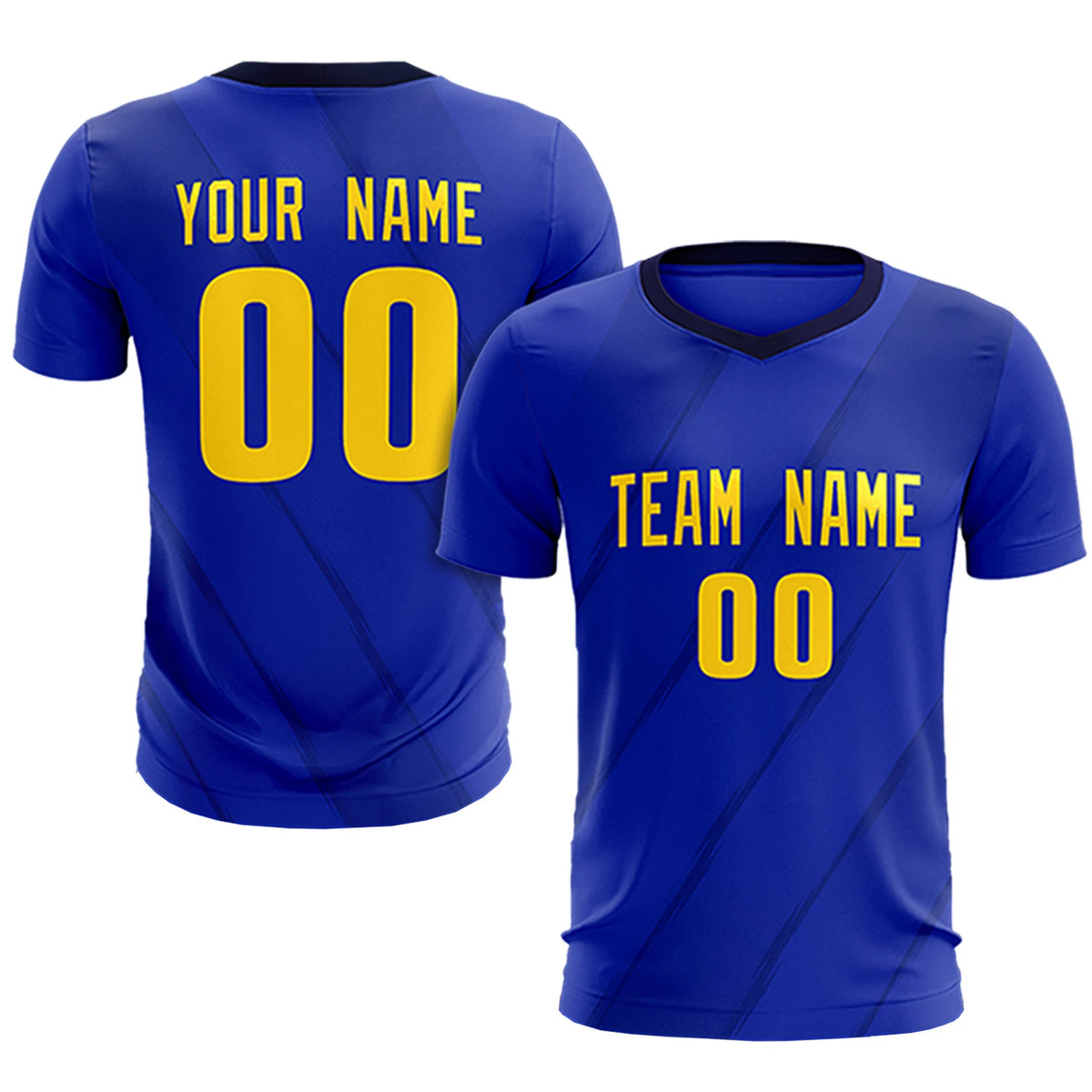 Custom Royal Blue Navy Printing Sportswear Soccer Sets Jersey