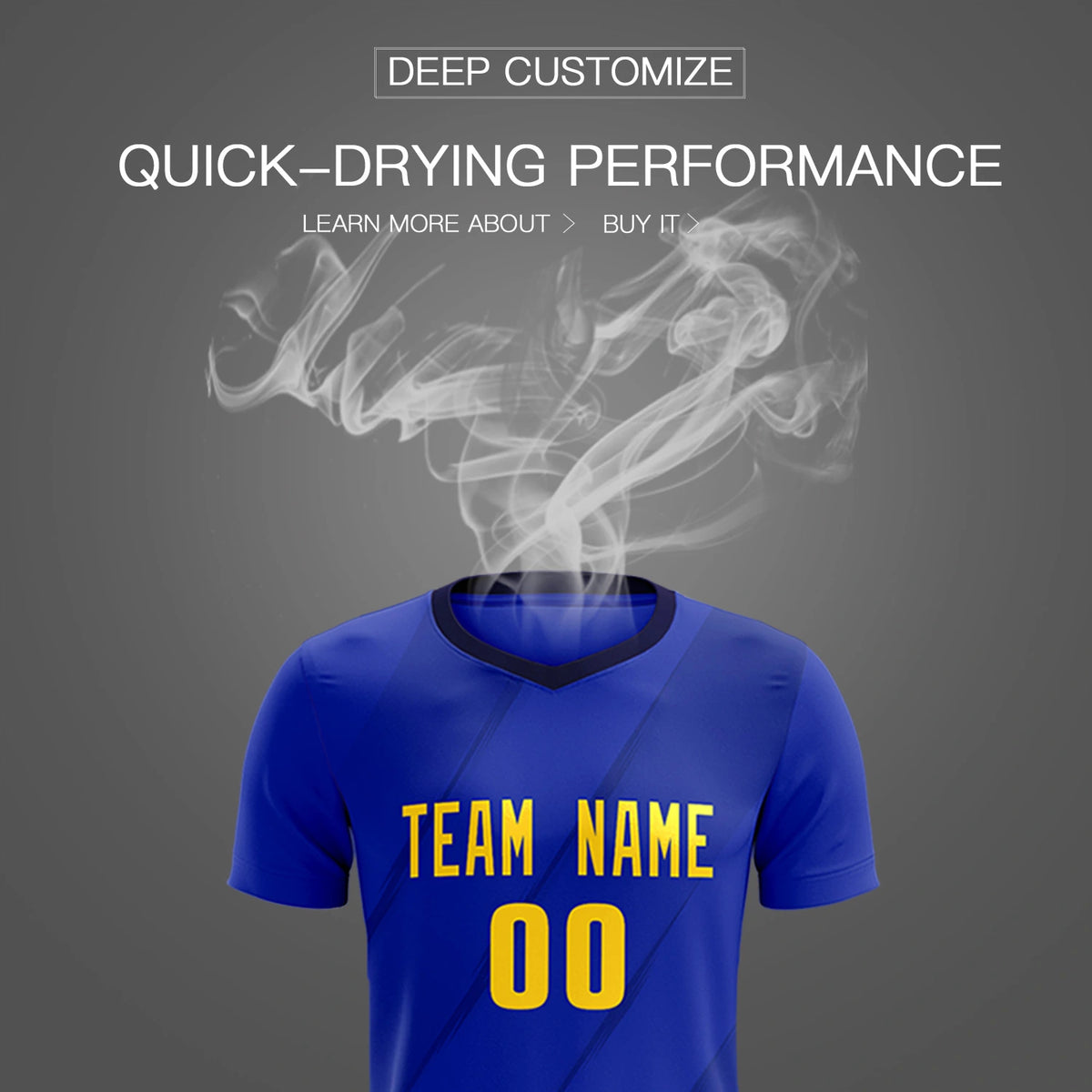 Custom Royal Blue Navy Printing Sportswear Soccer Sets Jersey