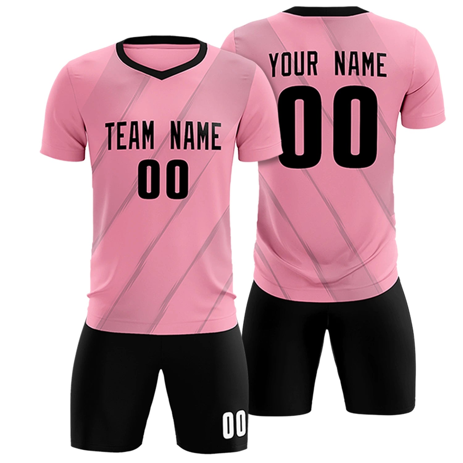 Custom Pink Gray Printing Sportswear Soccer Sets Jersey