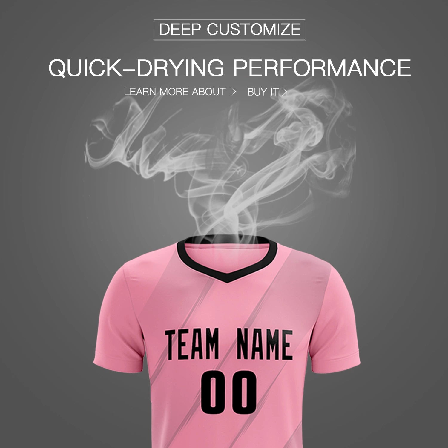 Custom Pink Gray Printing Sportswear Soccer Sets Jersey