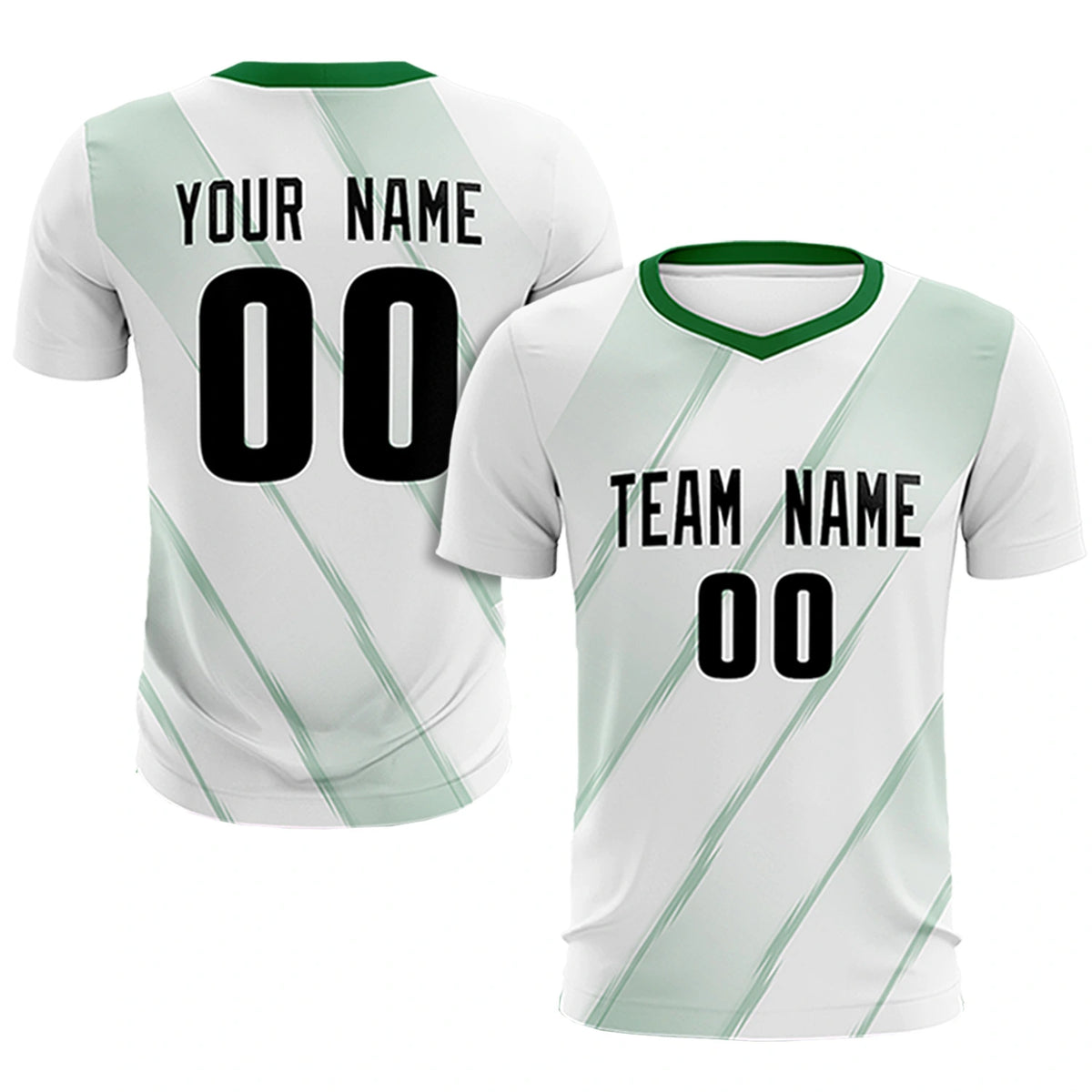Custom White Kelly Green Printing Sportswear Soccer Sets Jersey