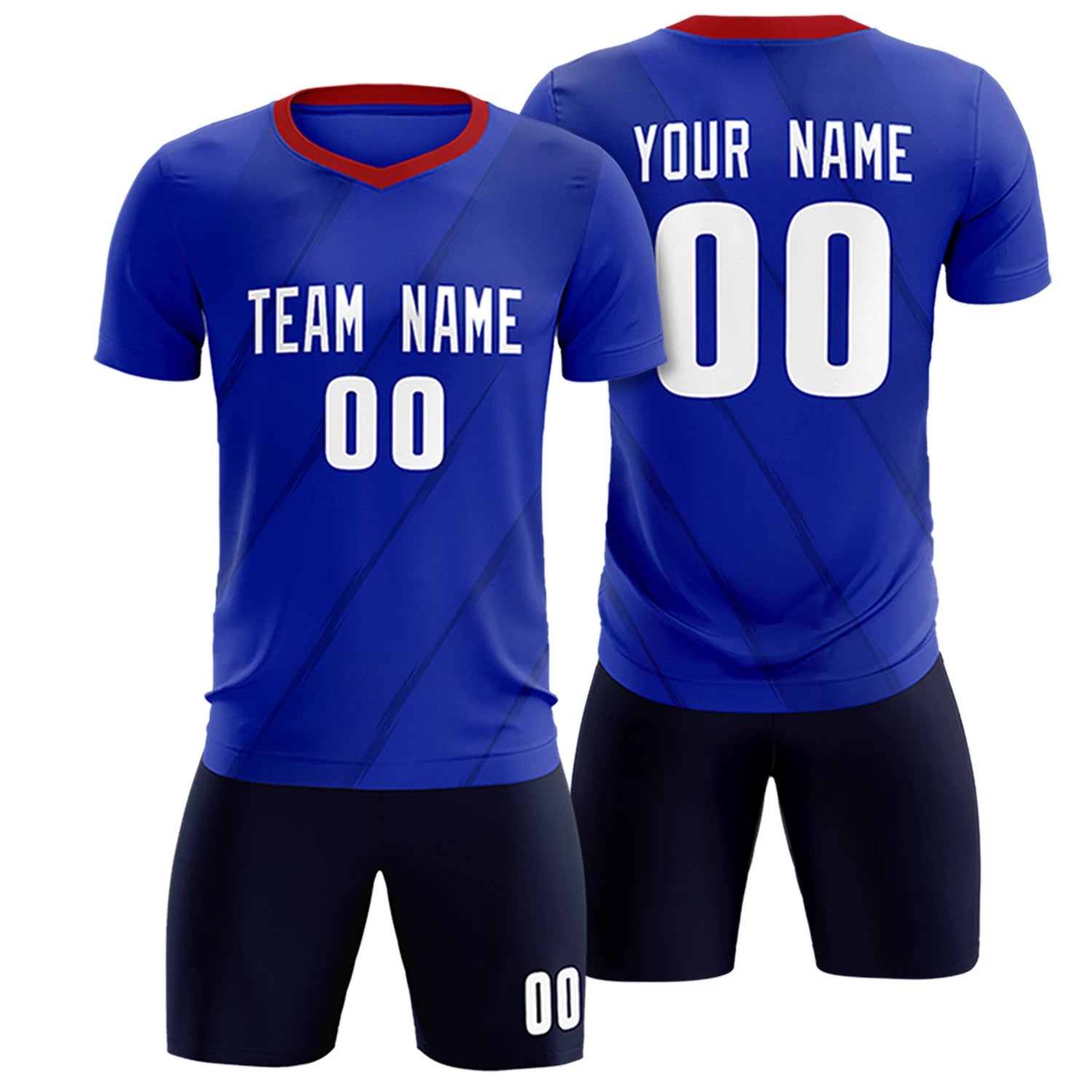 Custom Royal Blue Navy Printing Sportswear Soccer Sets Jersey