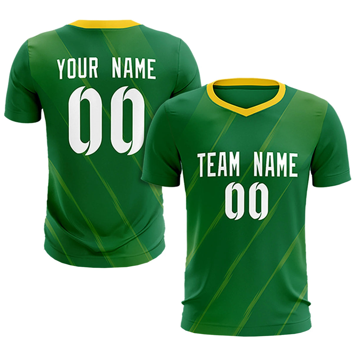 Custom Kelly Green Gold01 Printing Sportswear Soccer Sets Jersey
