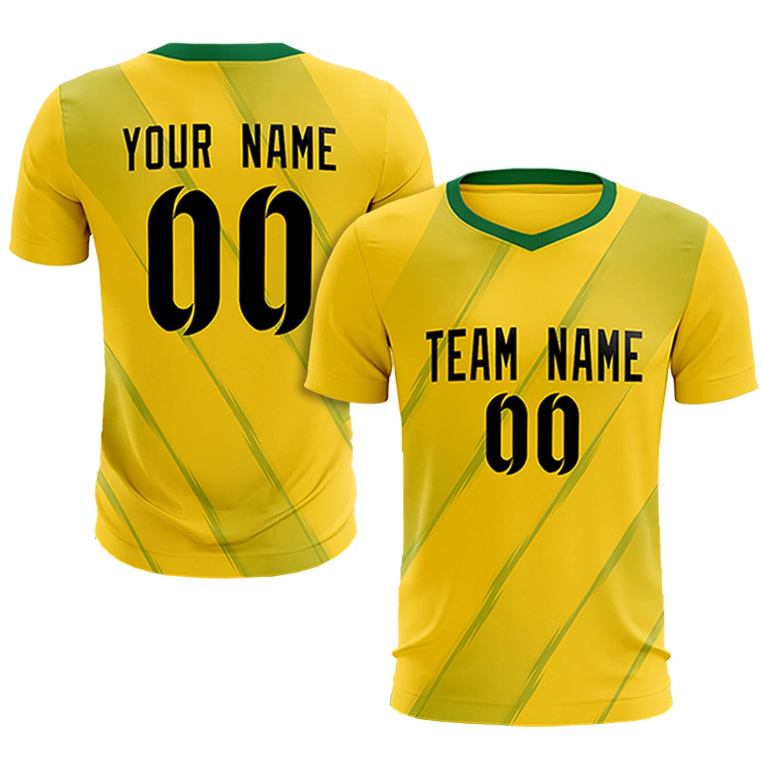 Custom Gold01 Kelly Green Printing Sportswear Soccer Sets Jersey