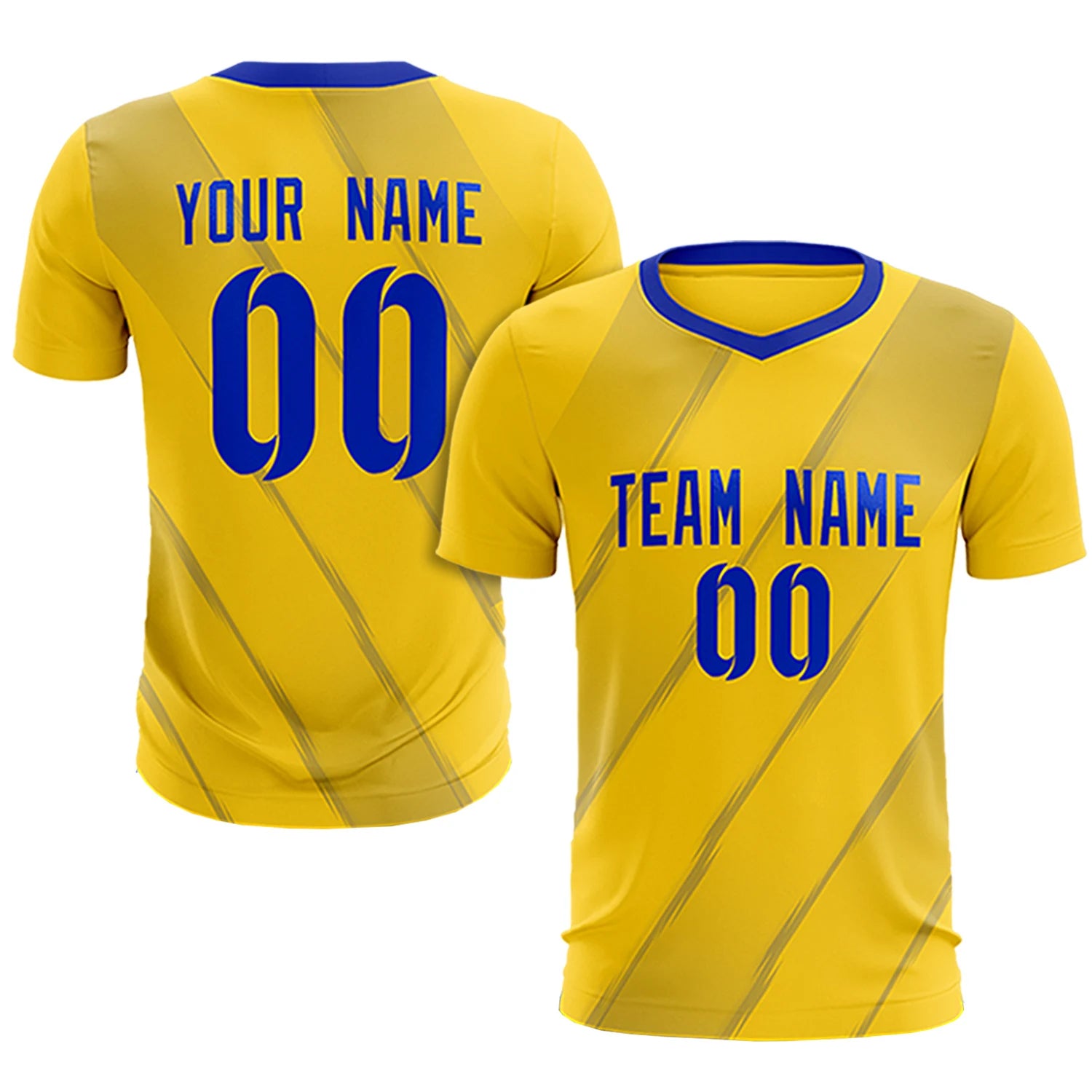 Custom Gold01 Royal Blue Printing Sportswear Soccer Sets Jersey