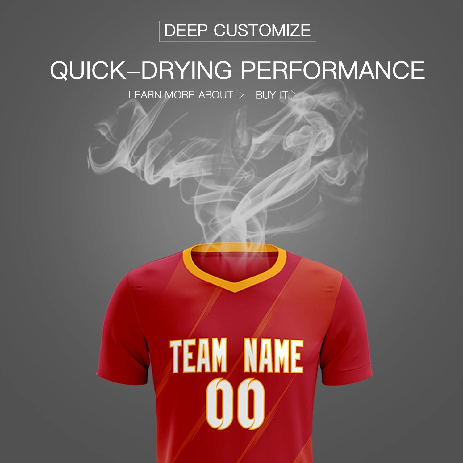 Custom Red Gold01 Printing Sportswear Soccer Sets Jersey
