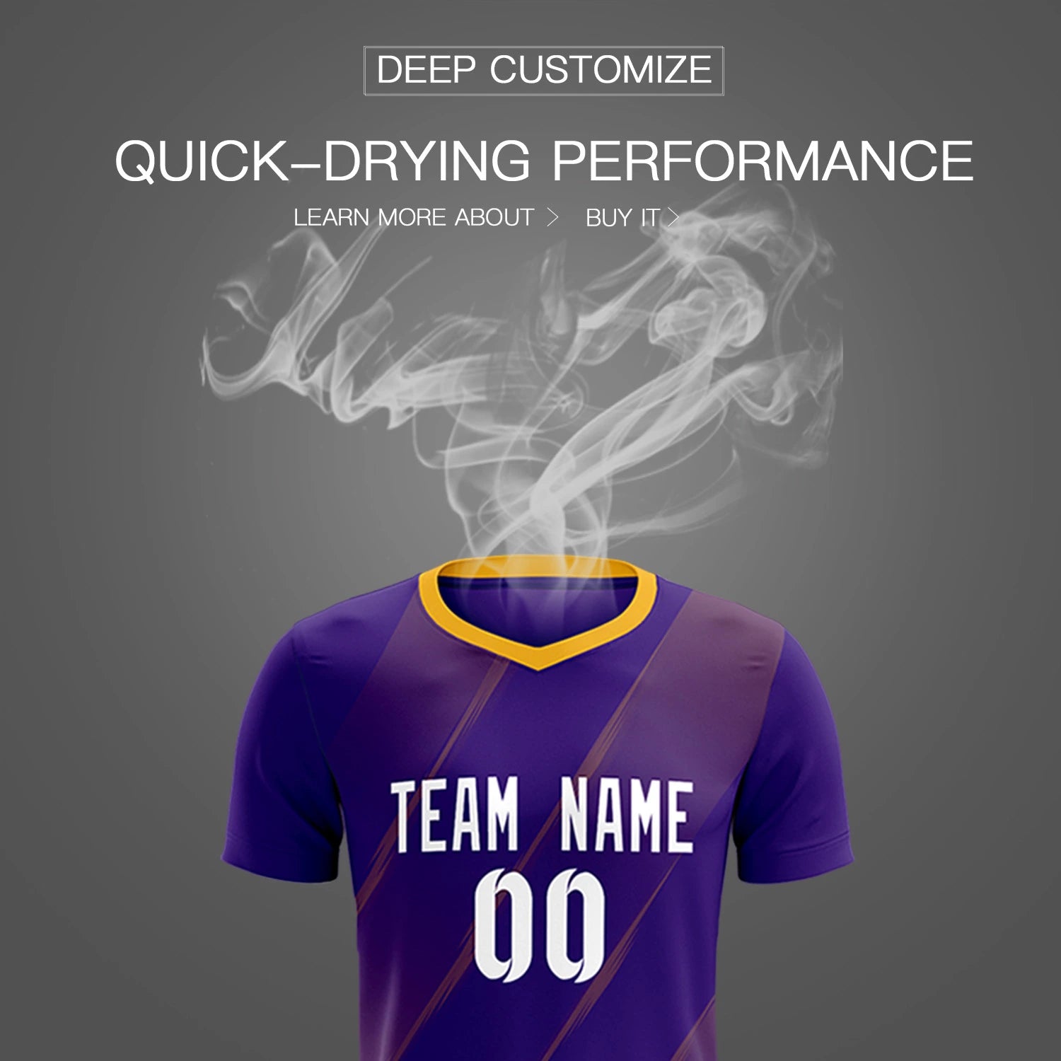 Custom Purple Yellow Printing Sportswear Soccer Sets Jersey
