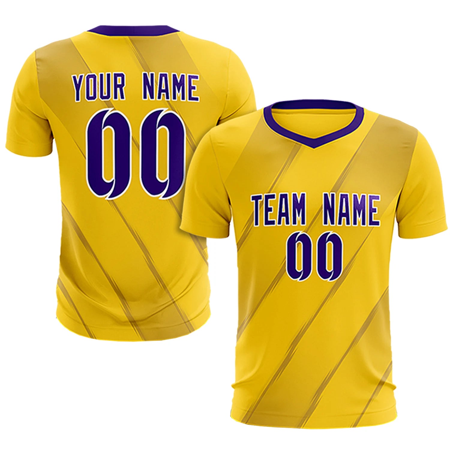 Custom Gold01 Purple Printing Sportswear Soccer Sets Jersey