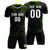 Custom Black Neon Green Printing Sportswear Soccer Sets Jersey