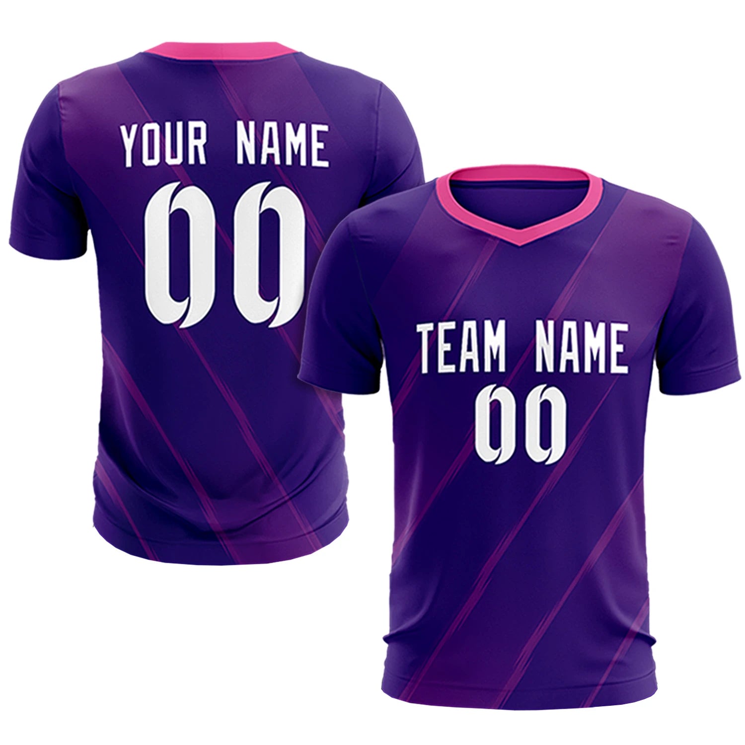 Custom Purple Pink Printing Sportswear Soccer Sets Jersey