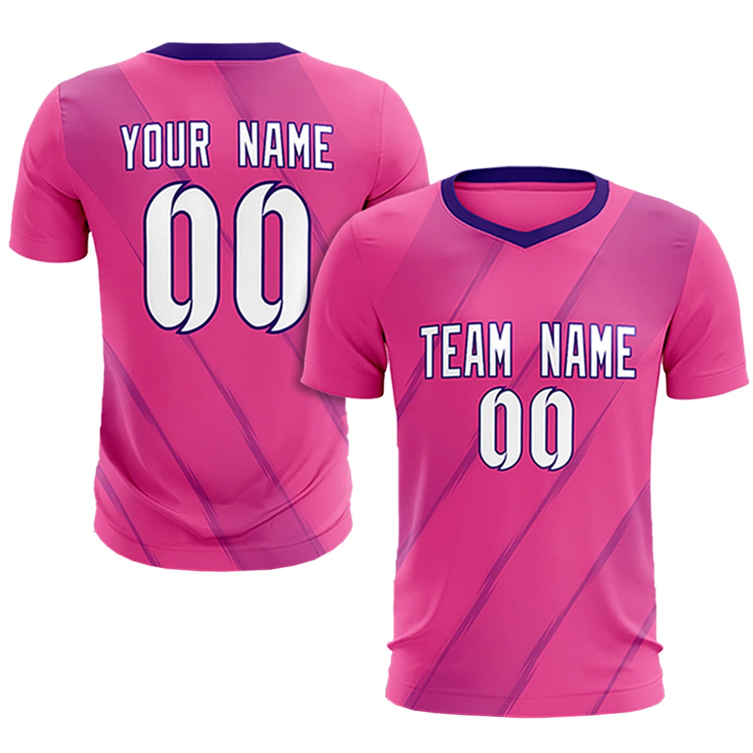 Custom Pink Purple Printing Sportswear Soccer Sets Jersey