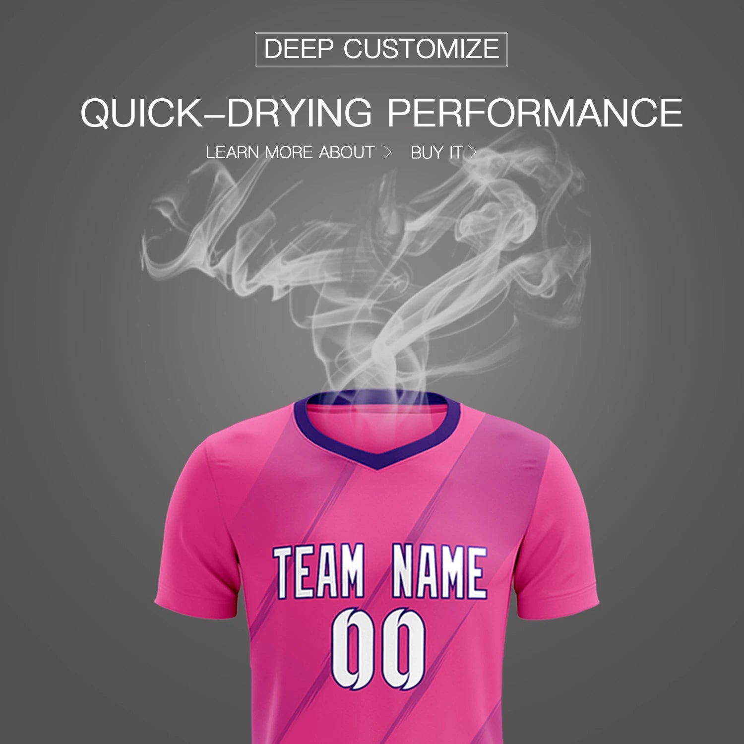 Custom Pink Purple Printing Sportswear Soccer Sets Jersey