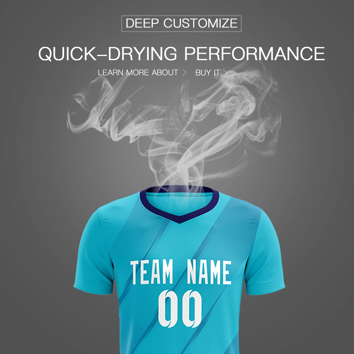 Custom Sky Blue Purple Printing Sportswear Soccer Sets Jersey