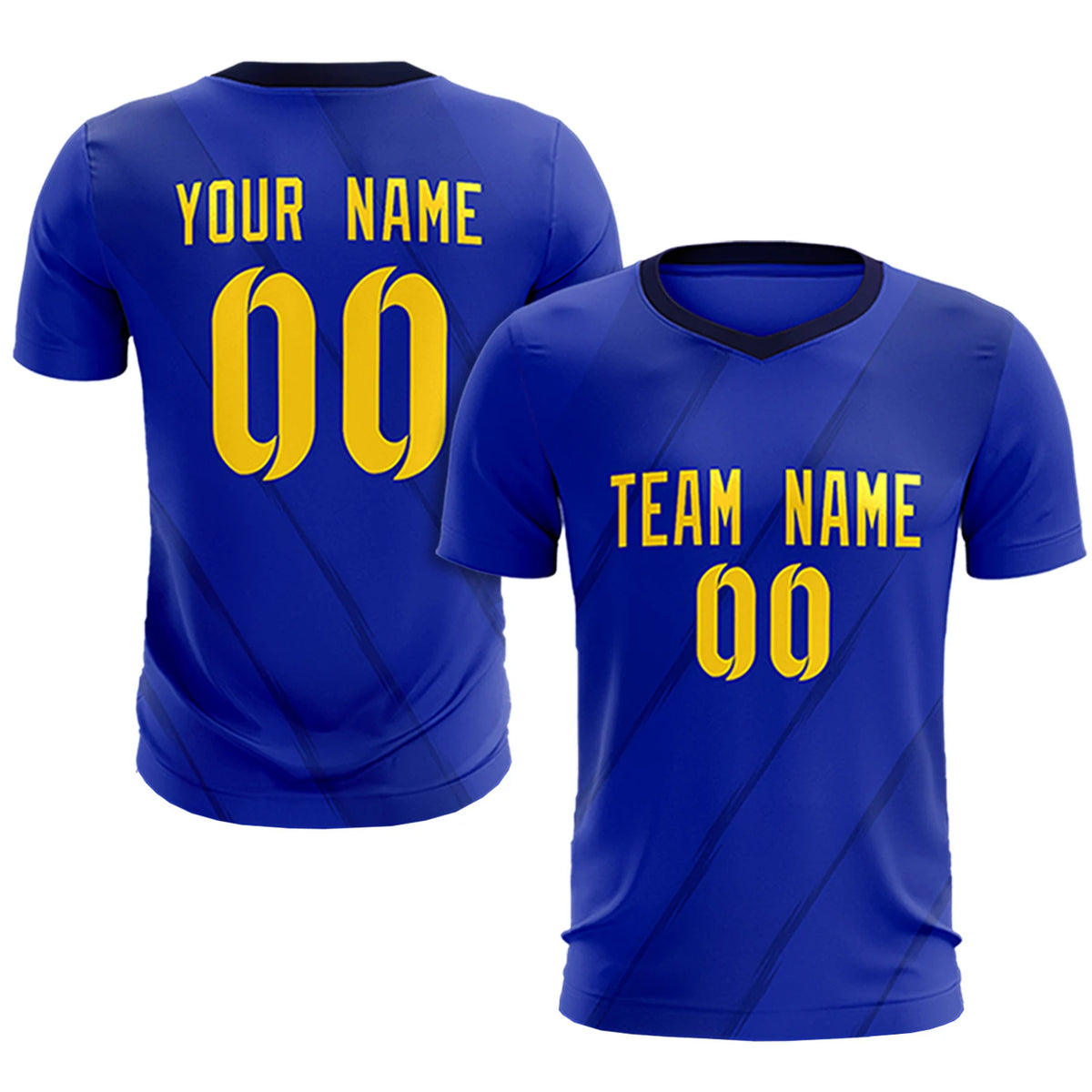 Custom Royal Blue Navy Printing Sportswear Soccer Sets Jersey
