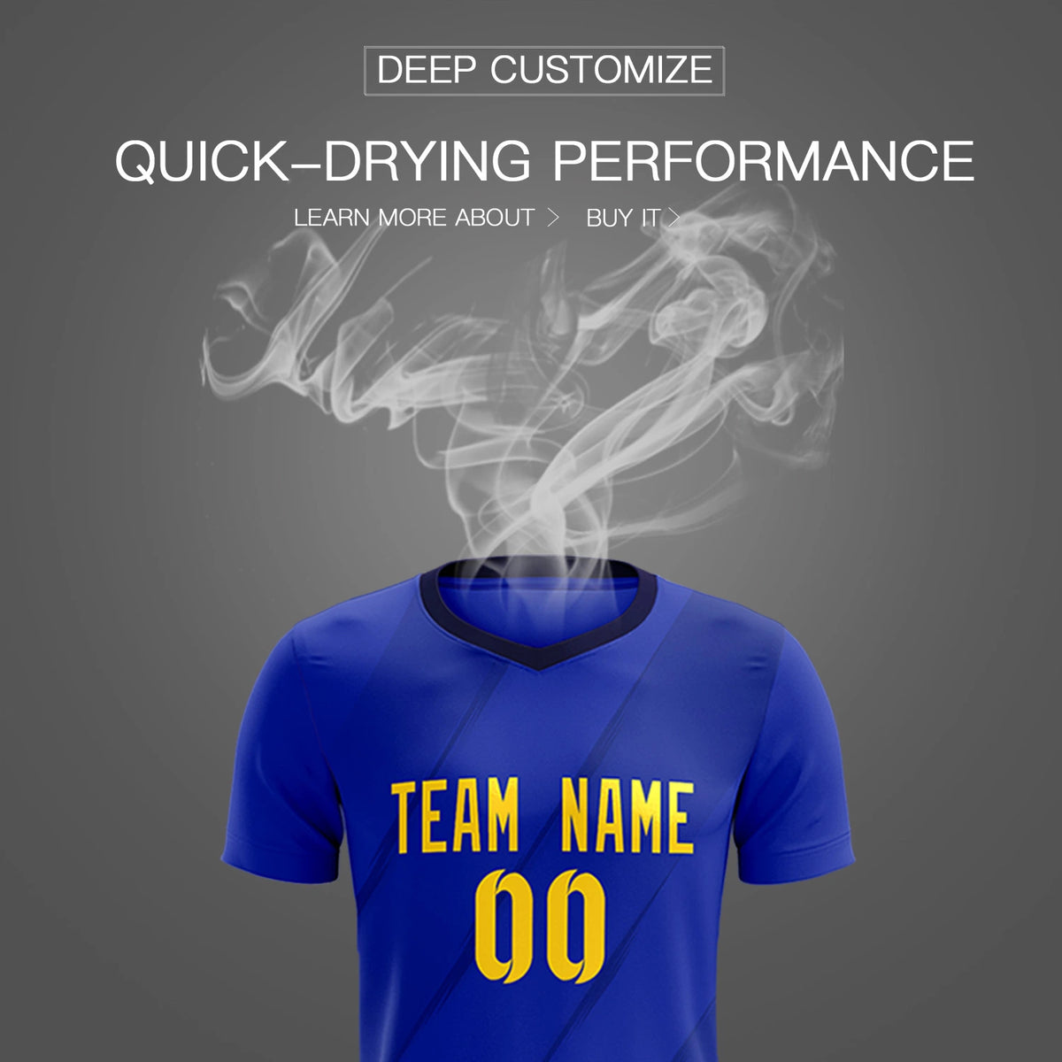 Custom Royal Blue Navy Printing Sportswear Soccer Sets Jersey