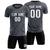 Custom Dark Gray Black Printing Sportswear Soccer Sets Jersey