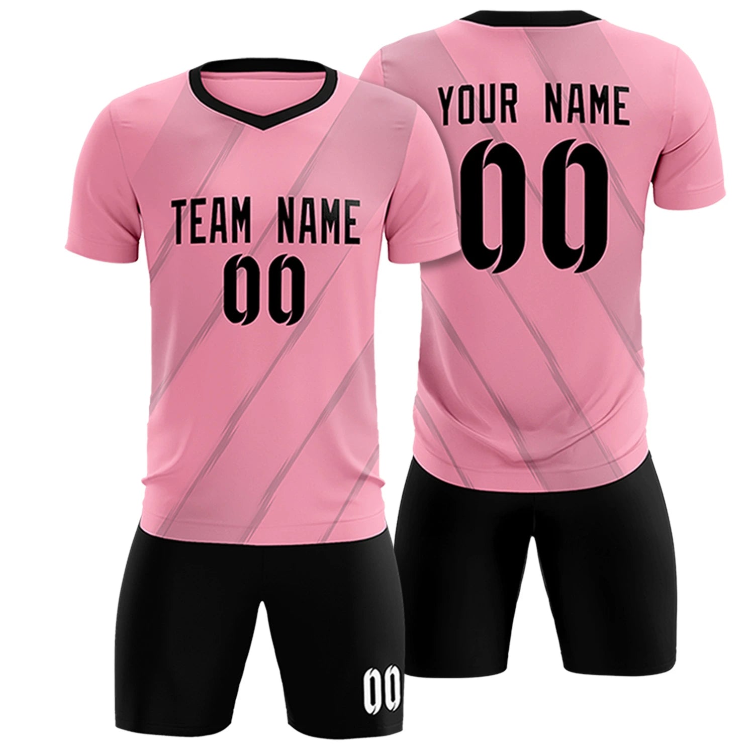 Custom Pink Gray Printing Sportswear Soccer Sets Jersey