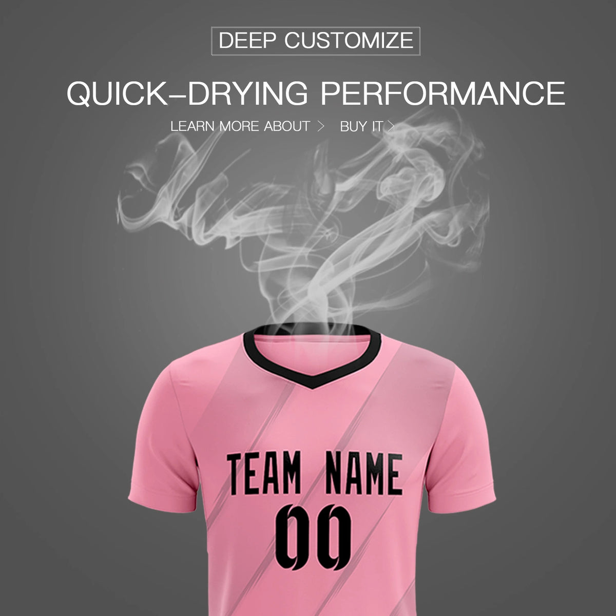 Custom Pink Gray Printing Sportswear Soccer Sets Jersey