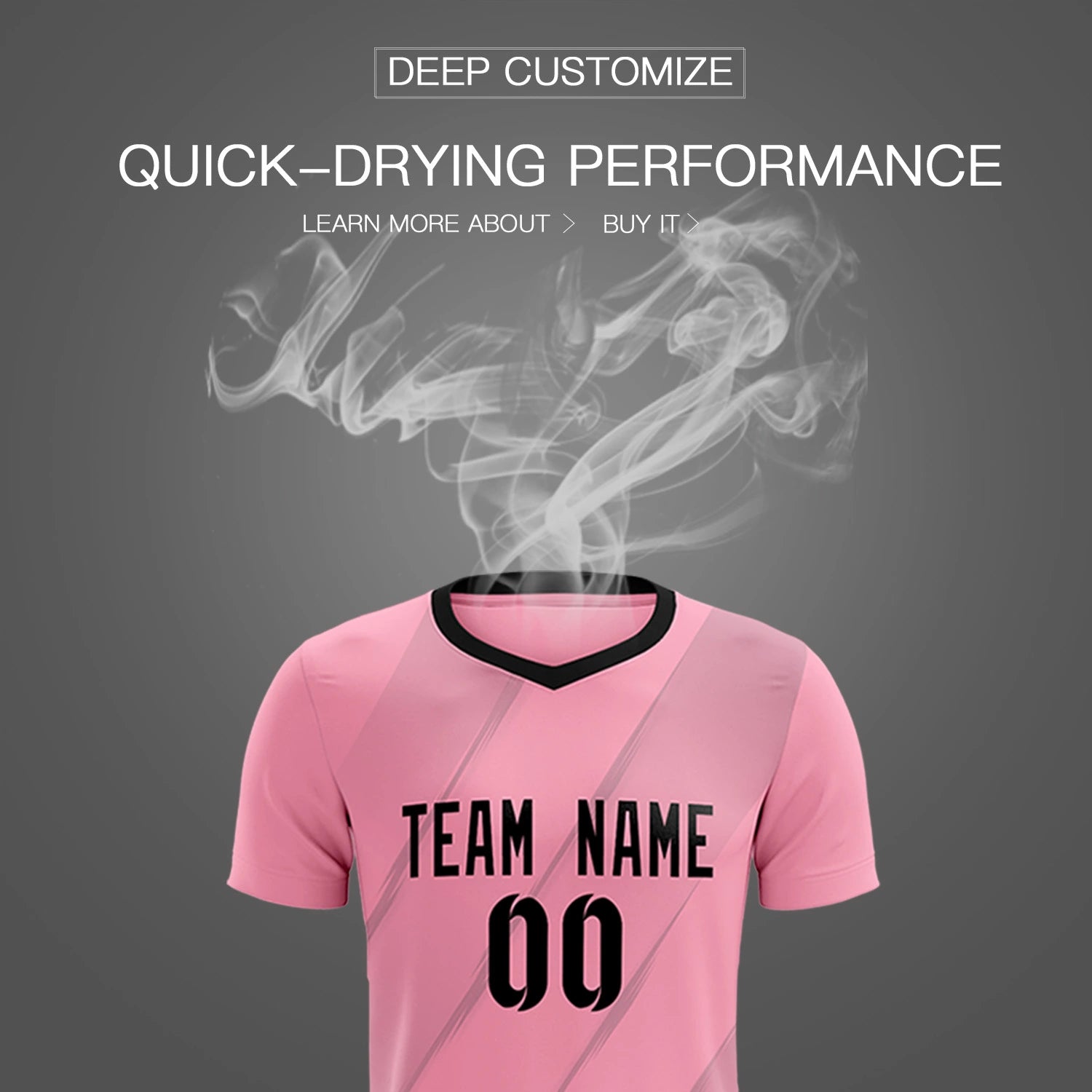 Custom Pink Gray Printing Sportswear Soccer Sets Jersey