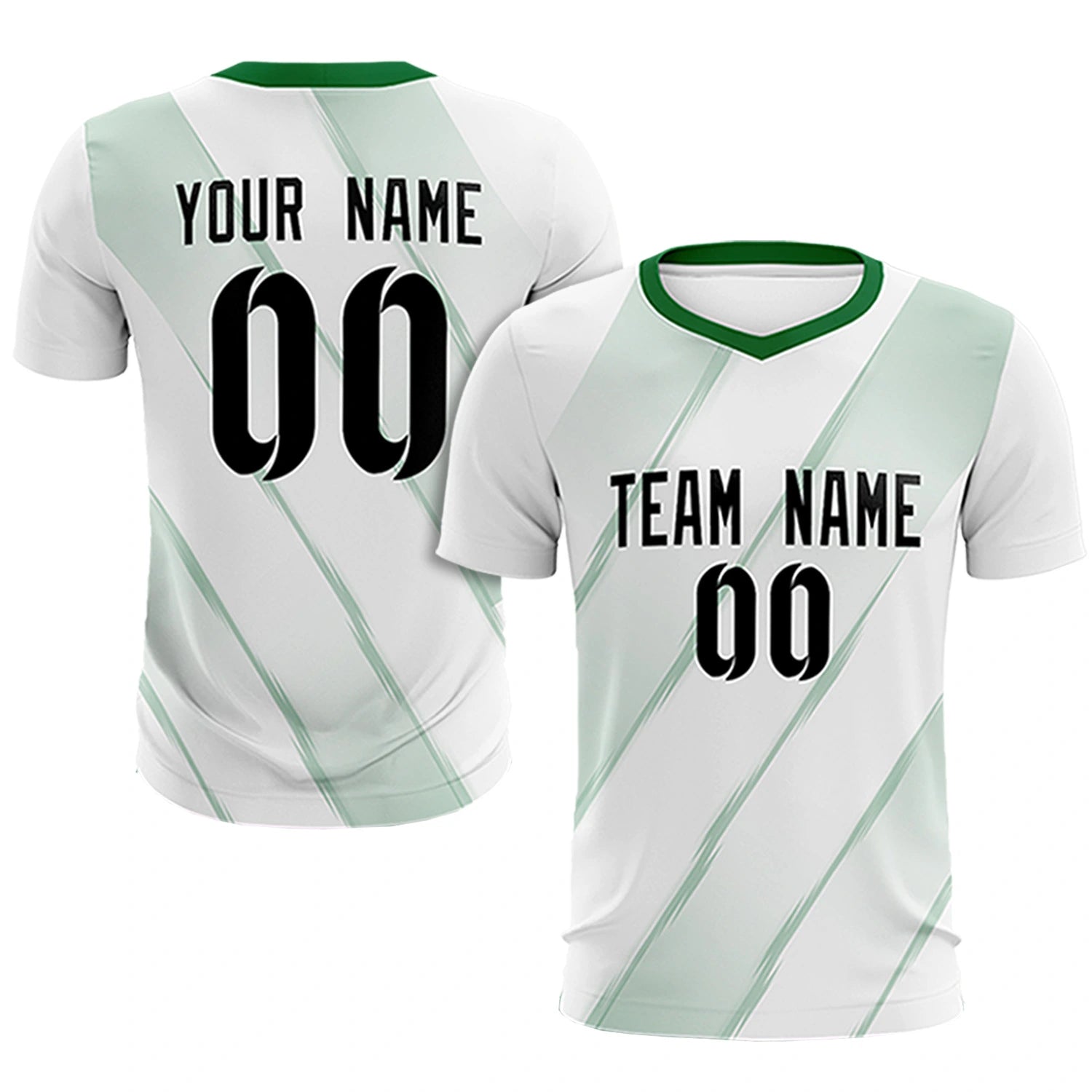 Custom White Kelly Green Printing Sportswear Soccer Sets Jersey