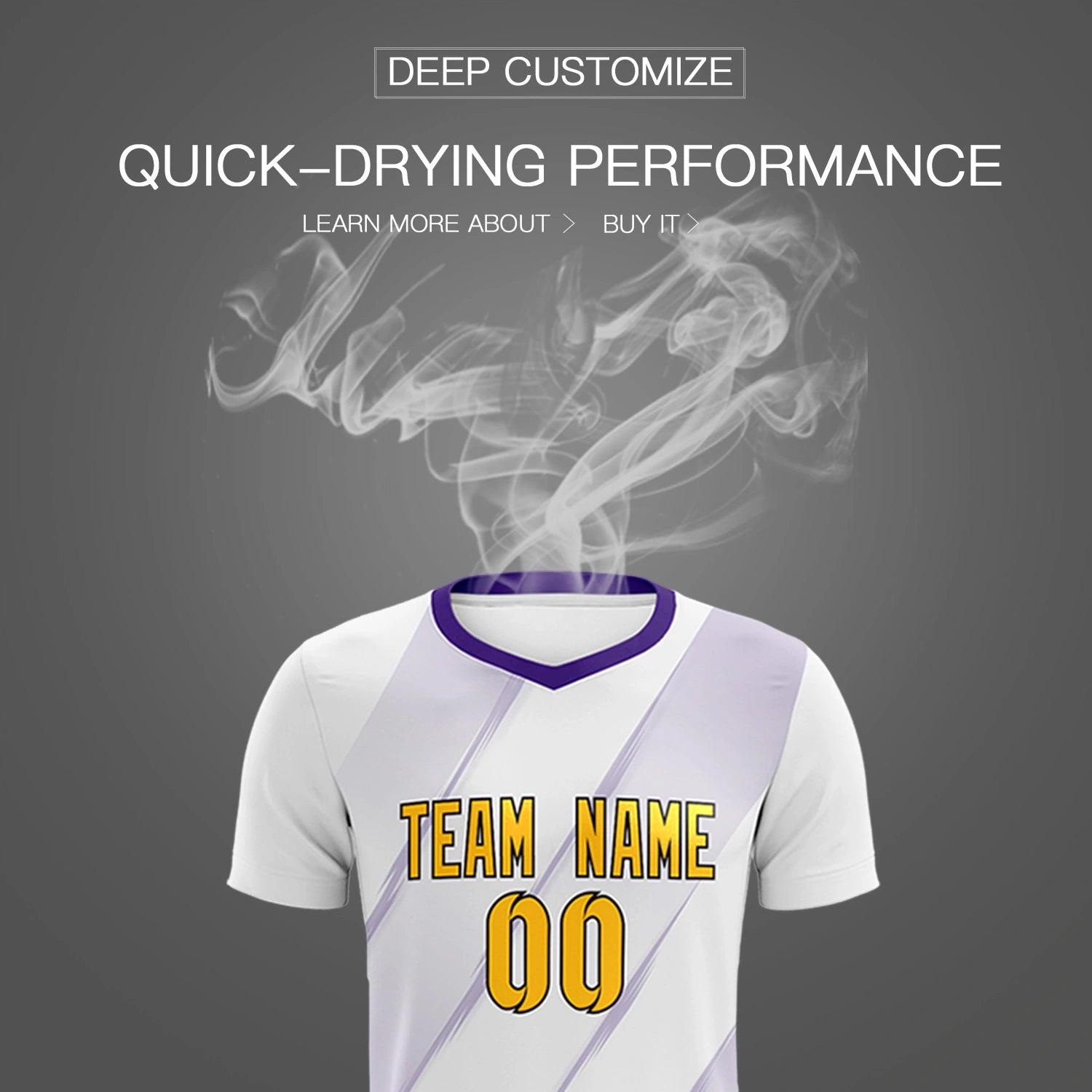 Custom White Purple Printing Sportswear Soccer Sets Jersey