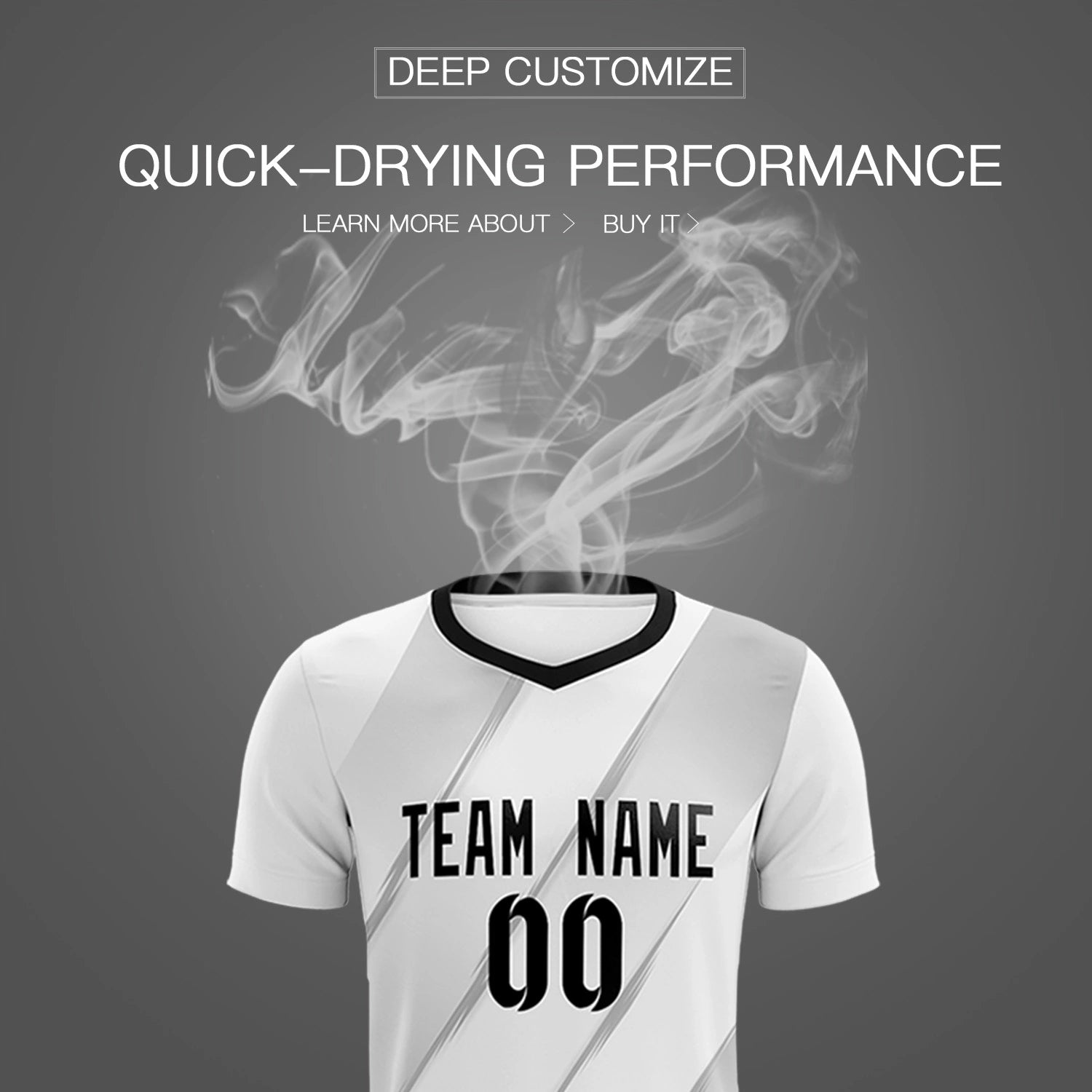 Custom White Black Printing Sportswear Soccer Sets Jersey