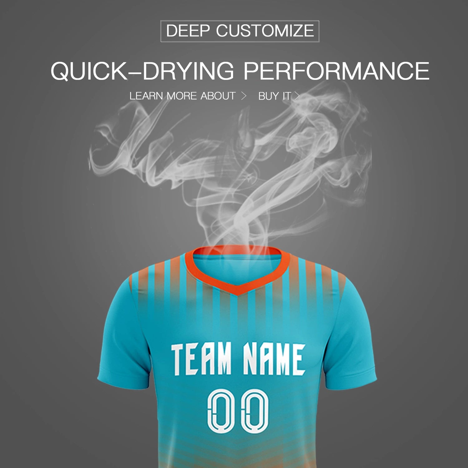 Custom Sky Blue Orange Soft Training Uniform Soccer Sets Jersey