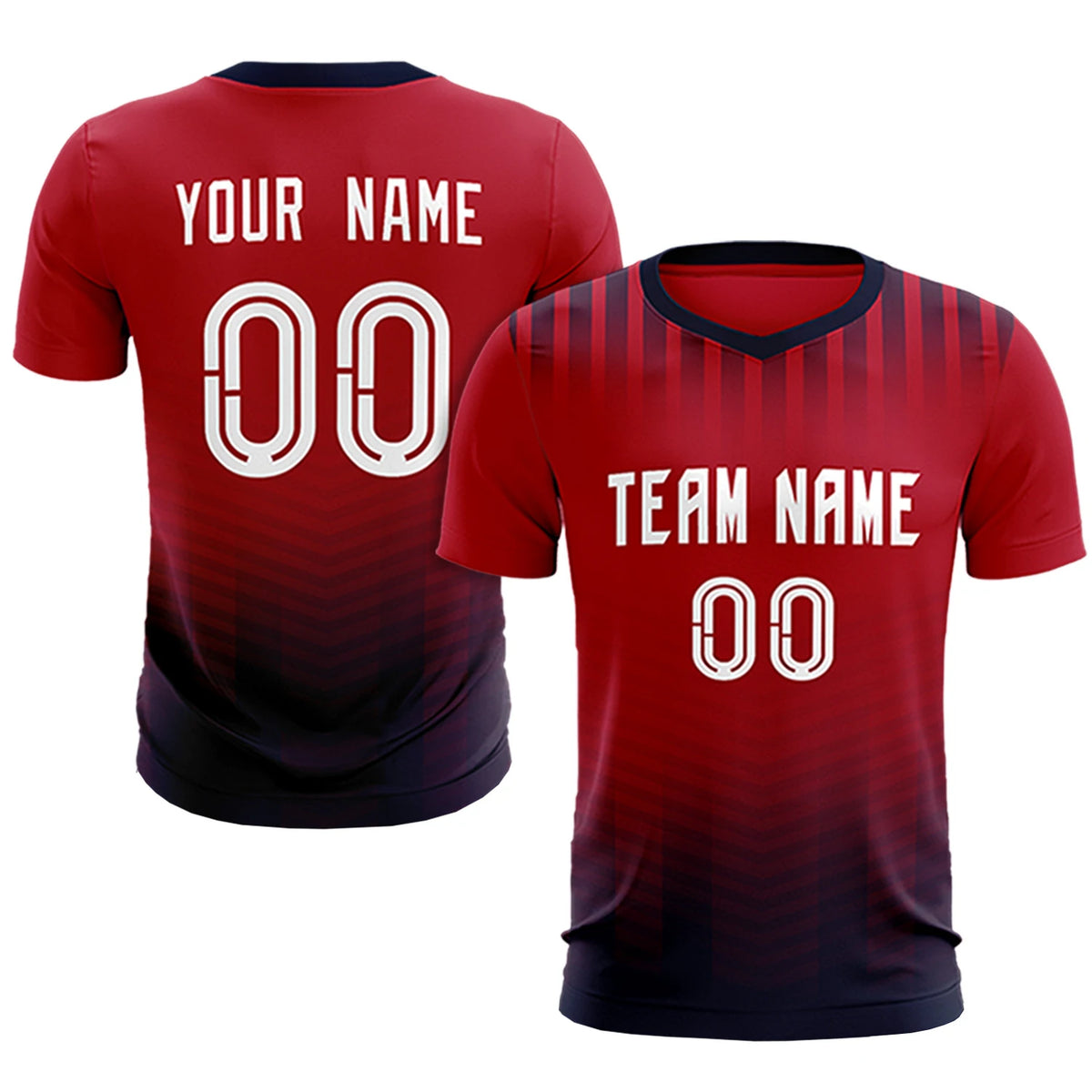 Custom Red Black Soft Training Uniform Soccer Sets Jersey
