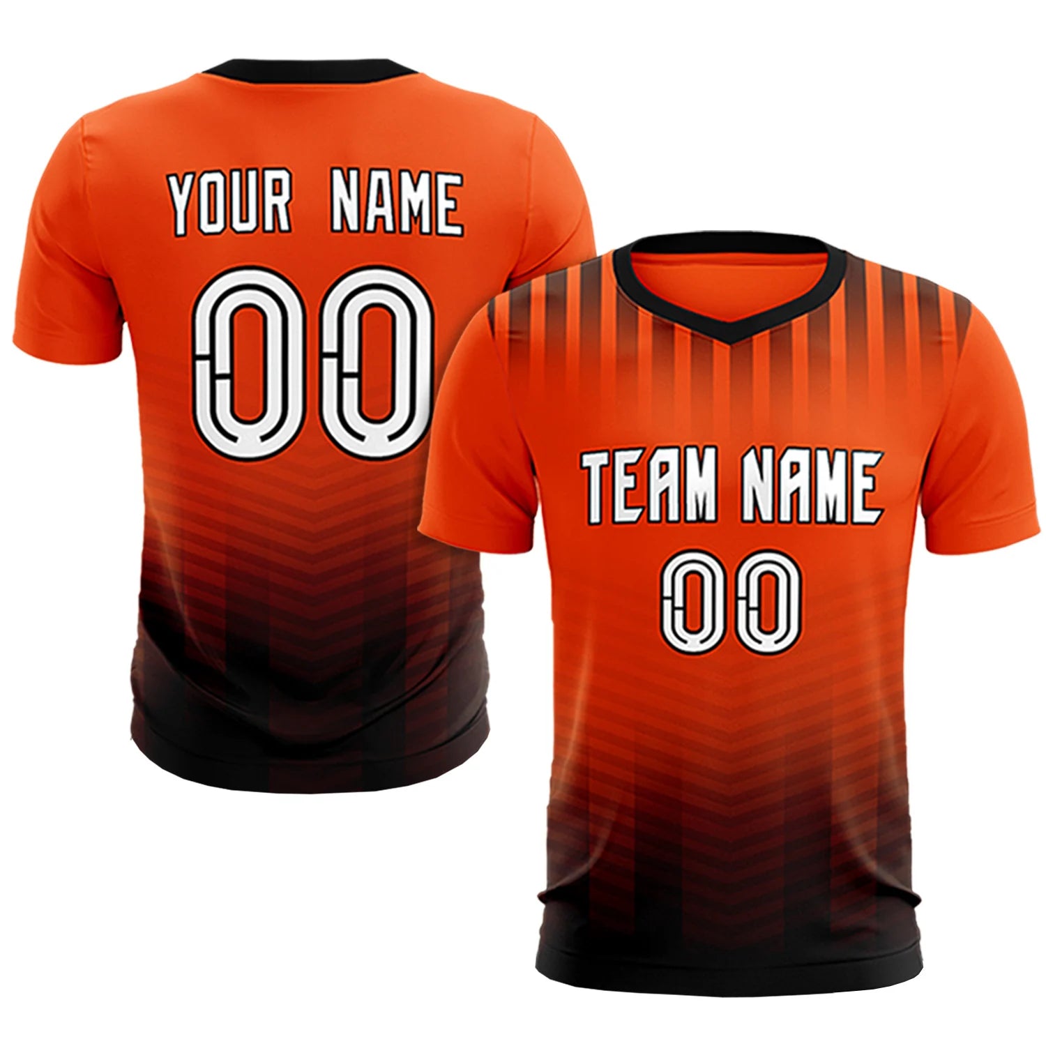 Custom Orange Black Soft Training Uniform Soccer Sets Jersey
