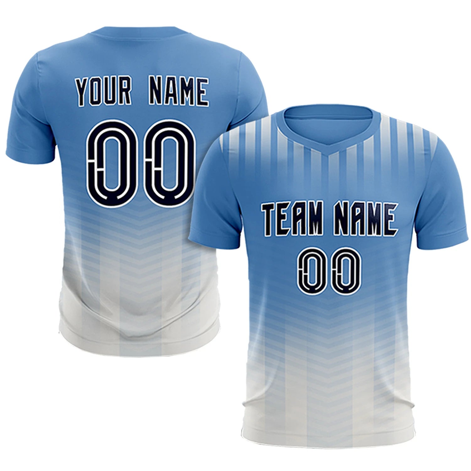 Custom Light Blue Cream Soft Training Uniform Soccer Sets Jersey