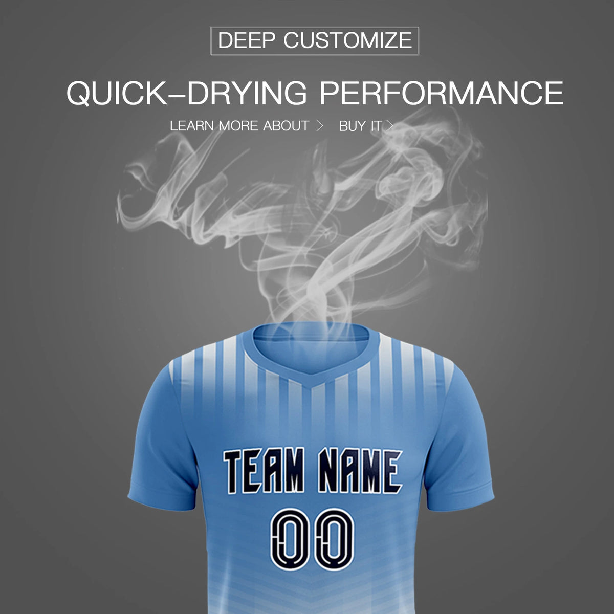 Custom Light Blue Cream Soft Training Uniform Soccer Sets Jersey