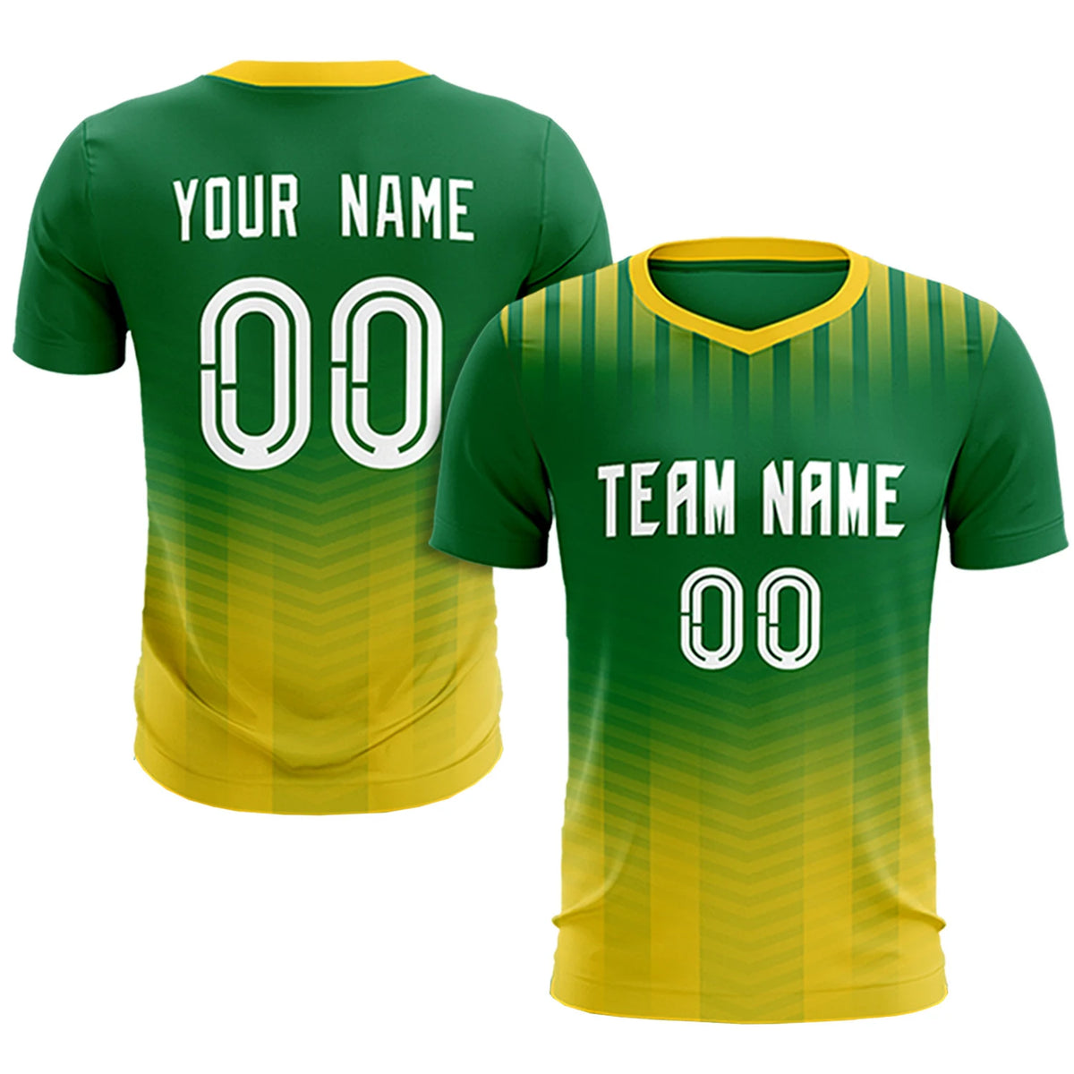 Custom Kelly Green Gold01 Soft Training Uniform Soccer Sets Jersey