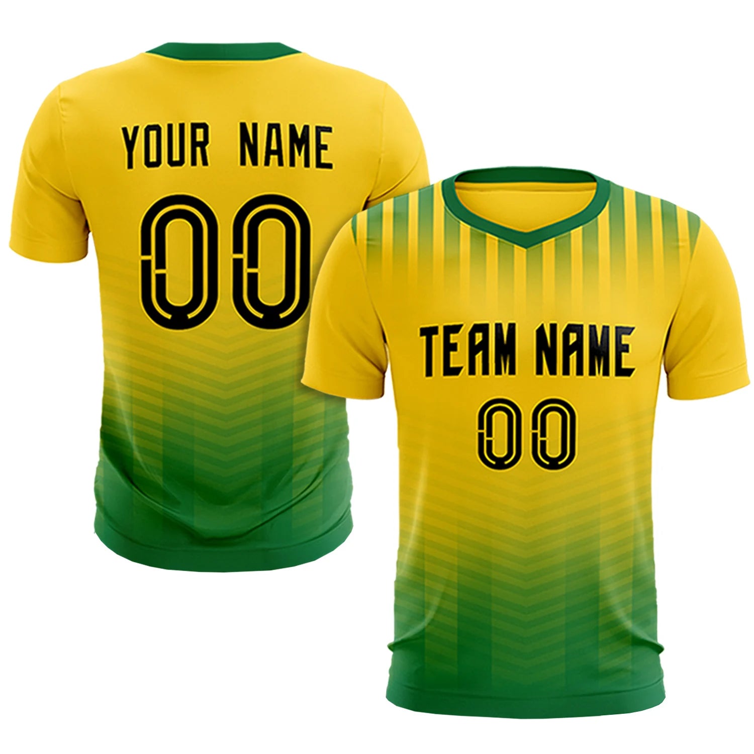 Custom Gold01 Kelly Green Soft Training Uniform Soccer Sets Jersey