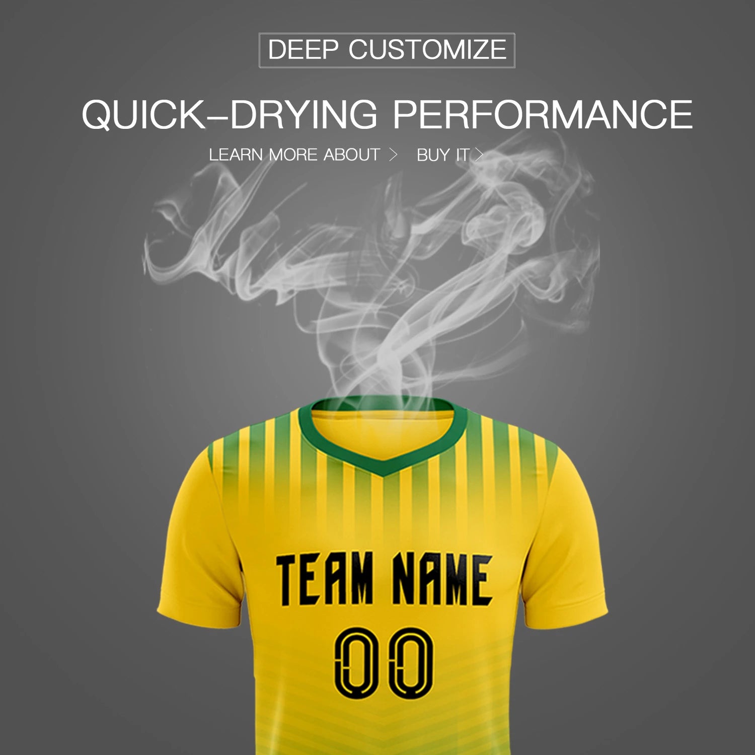 Custom Gold01 Kelly Green Soft Training Uniform Soccer Sets Jersey