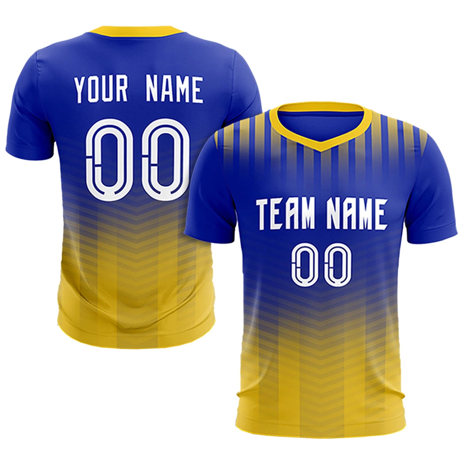 Custom Royal Blue Gold01 Soft Training Uniform Soccer Sets Jersey