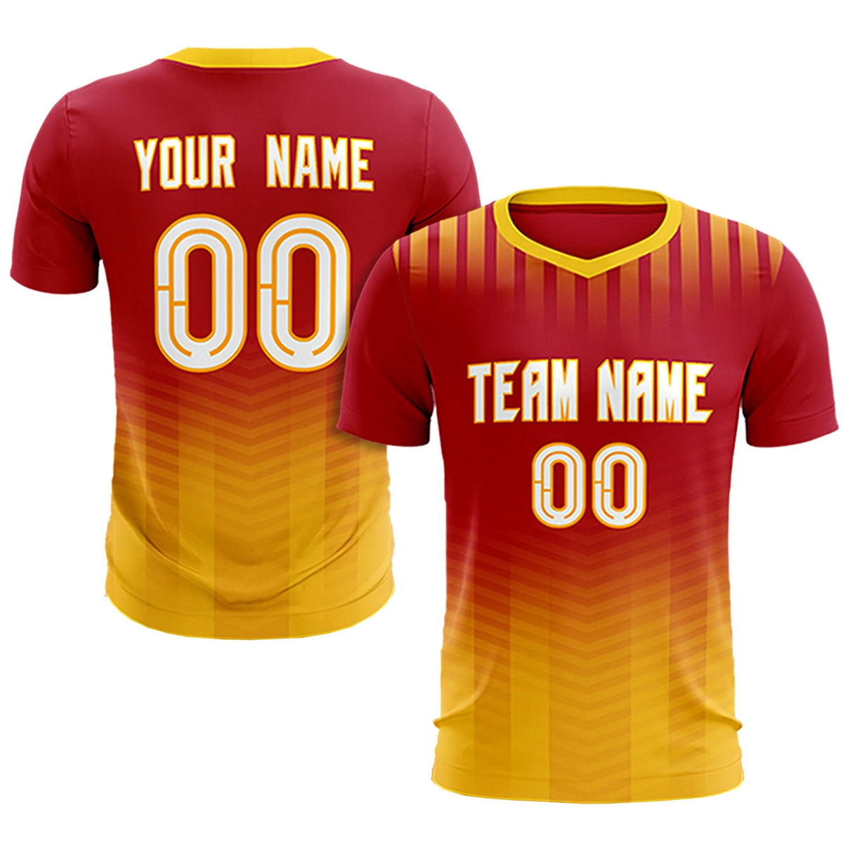 Custom Red Gold01 Soft Training Uniform Soccer Sets Jersey