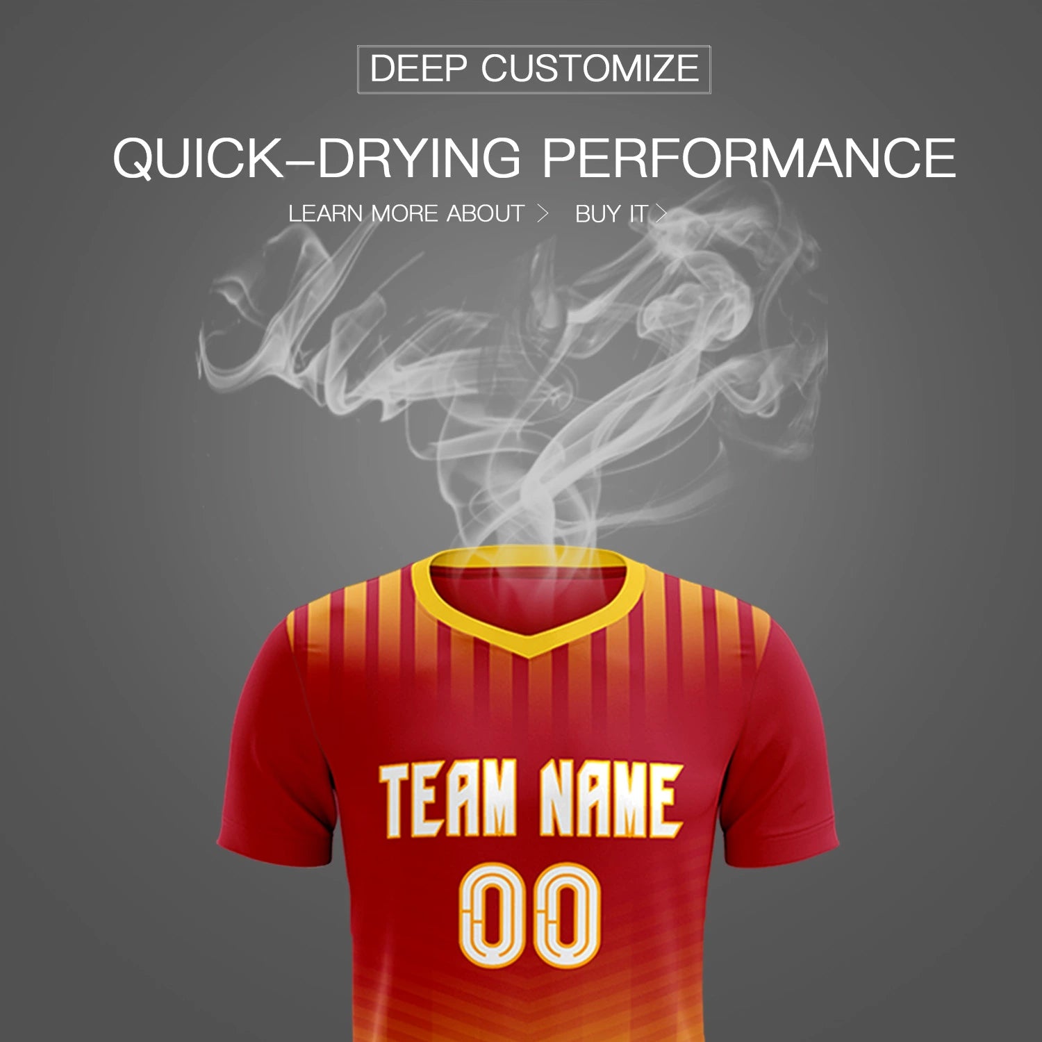 Custom Red Gold01 Soft Training Uniform Soccer Sets Jersey