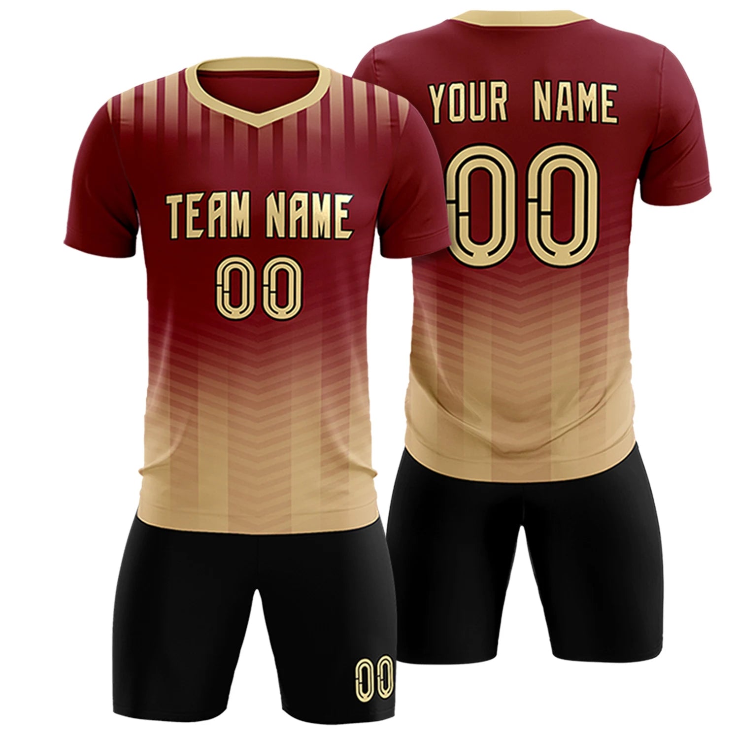 Custom Crimson Khaki Soft Training Uniform Soccer Sets Jersey