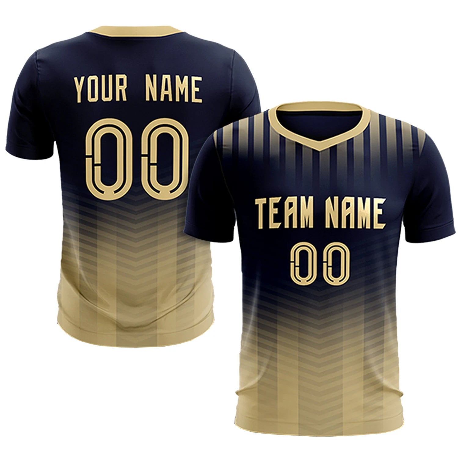 Custom Navy Khaki Soft Training Uniform Soccer Sets Jersey