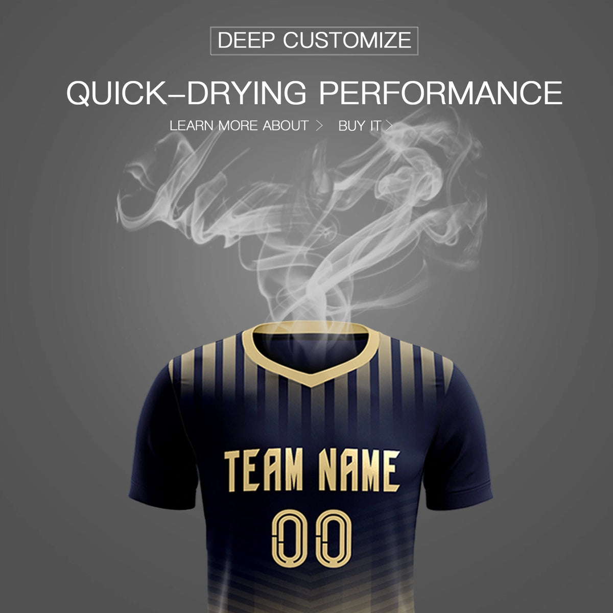 Custom Navy Khaki Soft Training Uniform Soccer Sets Jersey