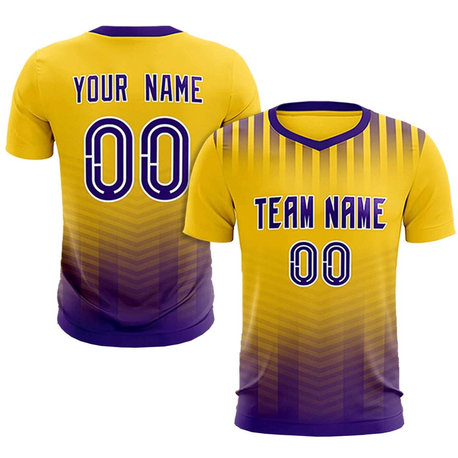 Custom Yellow Purple Soft Training Uniform Soccer Sets Jersey