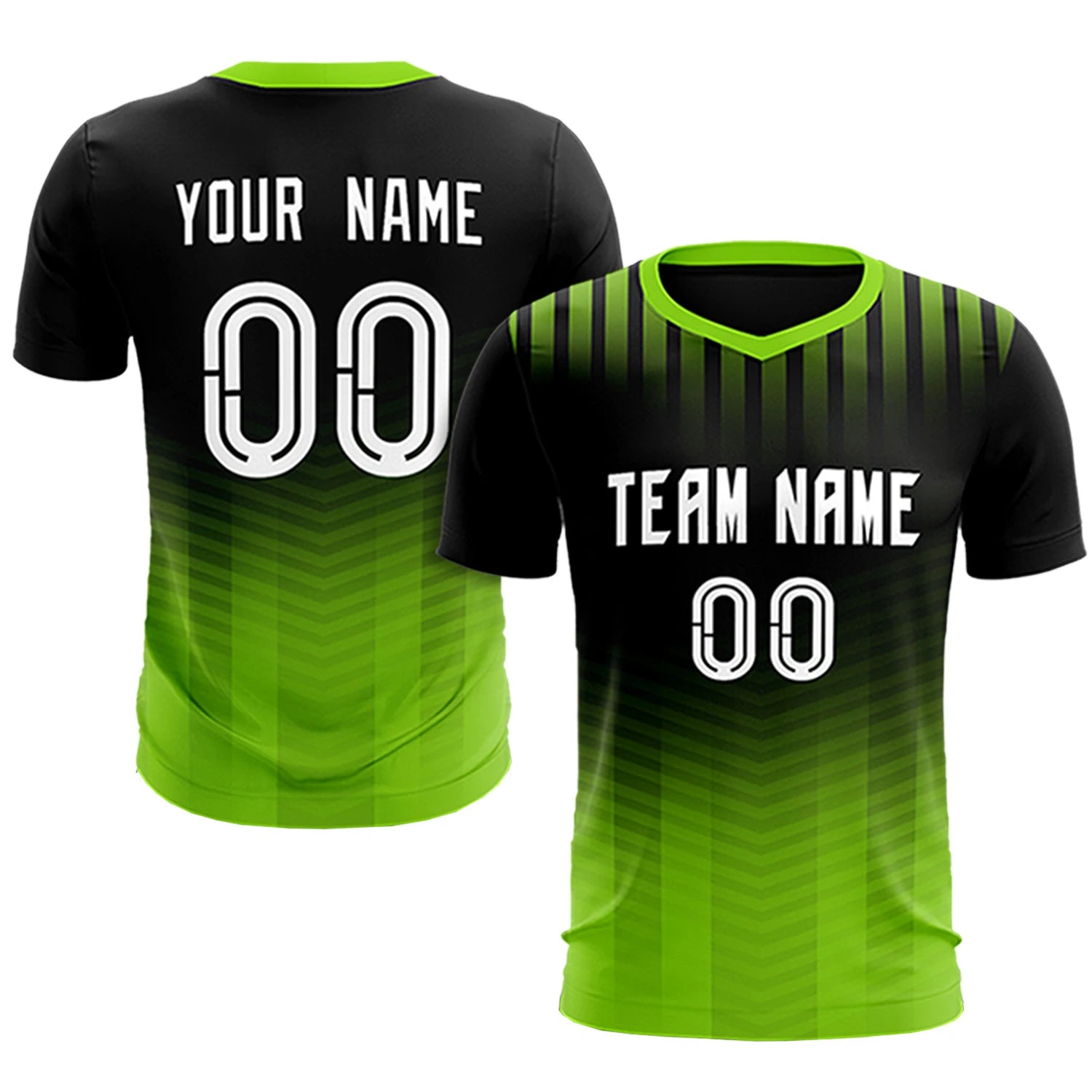 Custom Black Neon Green Soft Training Uniform Soccer Sets Jersey