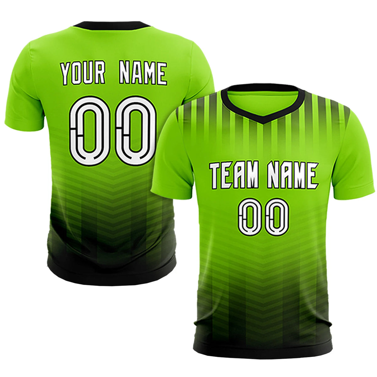 Custom Neon Green Black Soft Training Uniform Soccer Sets Jersey