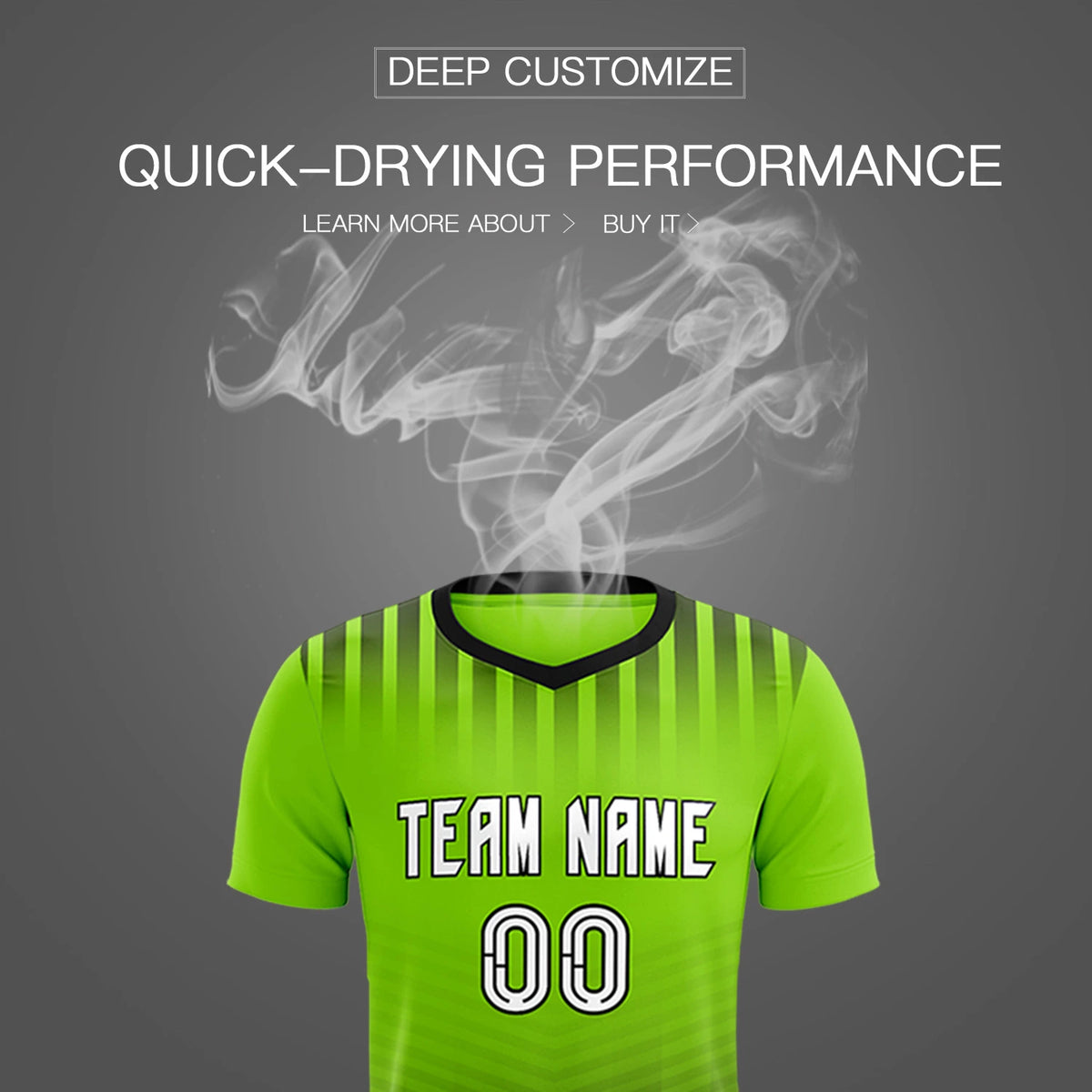 Custom Neon Green Black Soft Training Uniform Soccer Sets Jersey