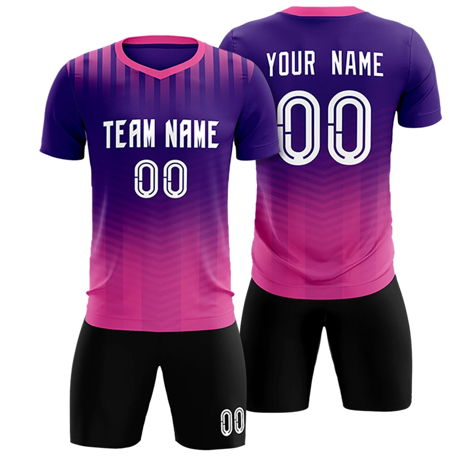 Custom Purple Pink Soft Training Uniform Soccer Sets Jersey