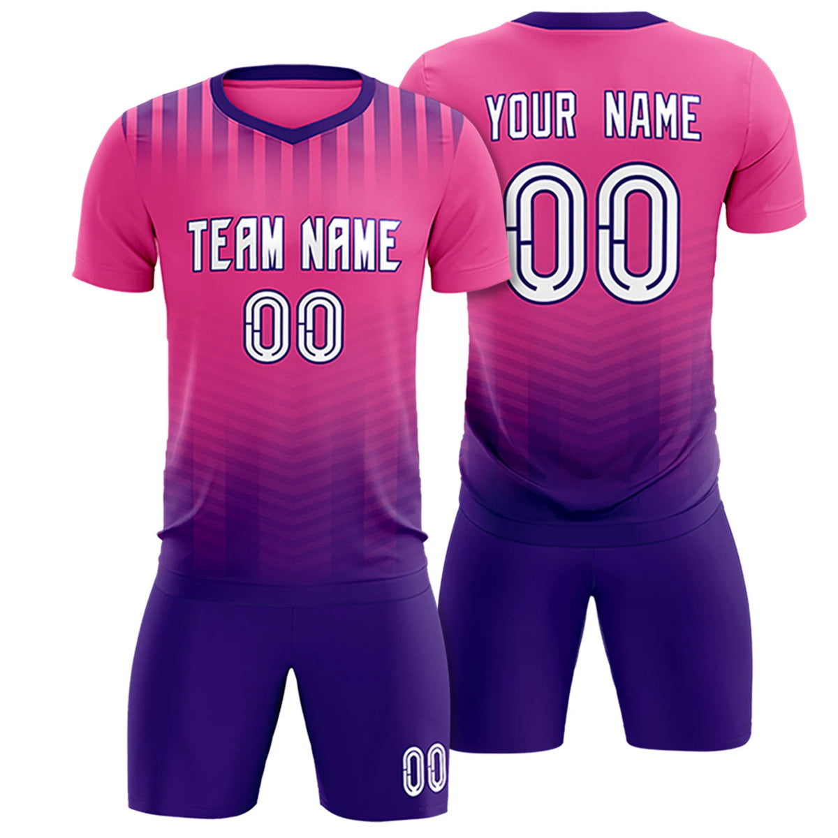 Custom Pink Purple Soft Training Uniform Soccer Sets Jersey