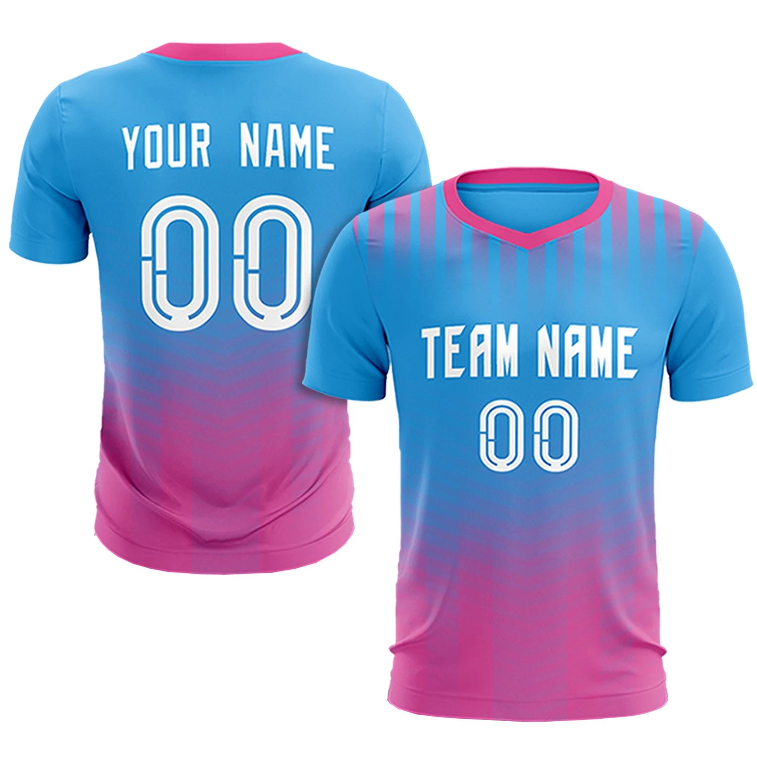 Custom Powder Blue Pink Soft Training Uniform Soccer Sets Jersey