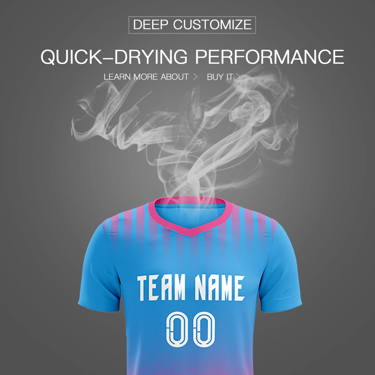 Custom Powder Blue Pink Soft Training Uniform Soccer Sets Jersey