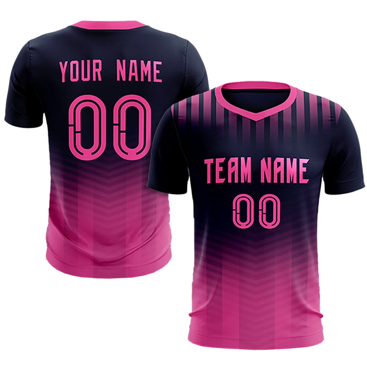 Custom Navy Pink Soft Training Uniform Soccer Sets Jersey