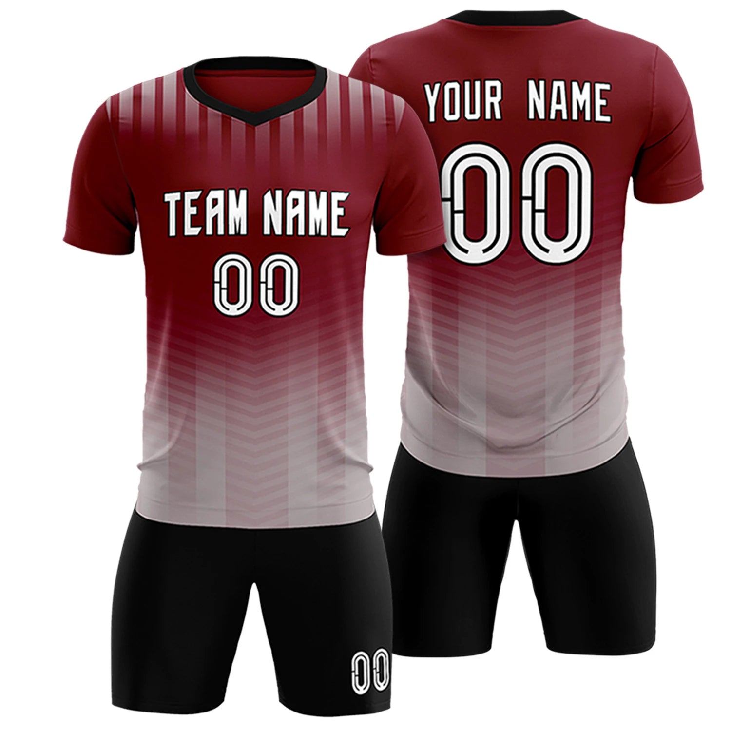 Custom Crimson Gray Soft Training Uniform Soccer Sets Jersey